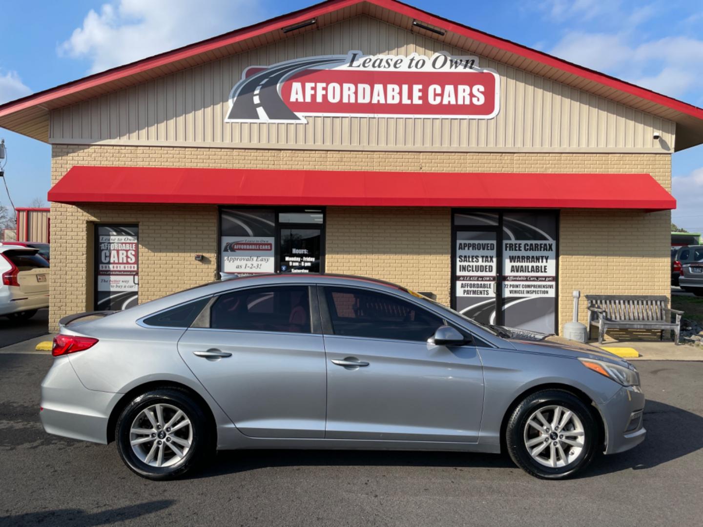 2015 Silver Hyundai Sonata (5NPE24AF0FH) with an 4-Cyl, 2.4 Liter engine, Auto, 6-Spd w/Shiftronic and Drive Mode Select transmission, located at 8008 Warden Rd, Sherwood, AR, 72120, (501) 801-6100, 34.830078, -92.186684 - Photo#0